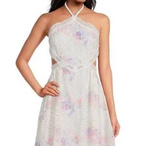 NWT - Sassy and Sweet Gianni Bini Delaney Eyelet Long Halter Dress - Size 10